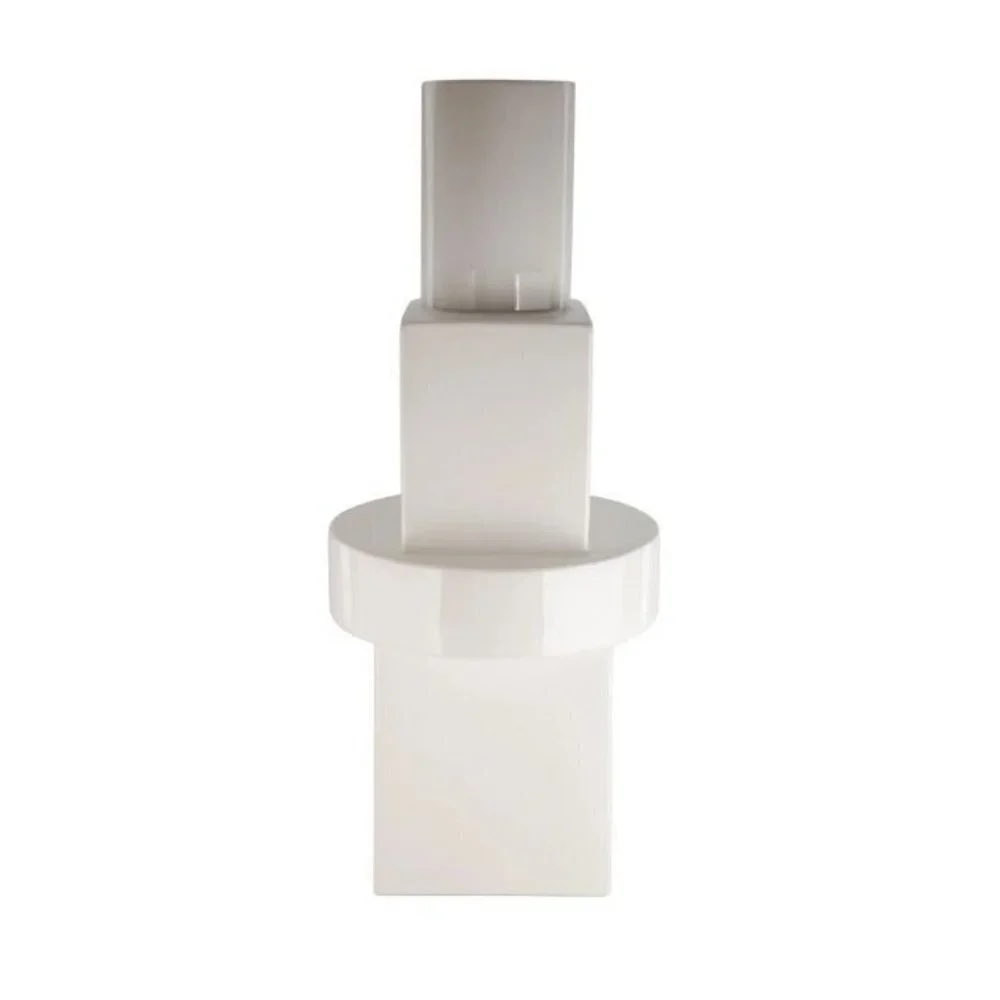 TOM DIXON Large White Block Vase – Sculptural Ceramic – 22” – Brand New in Box